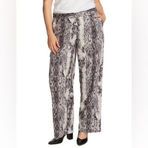 Vince Camuto Pants Wide Leg Snakeskin Black Plus Size 16W Style 9269312
